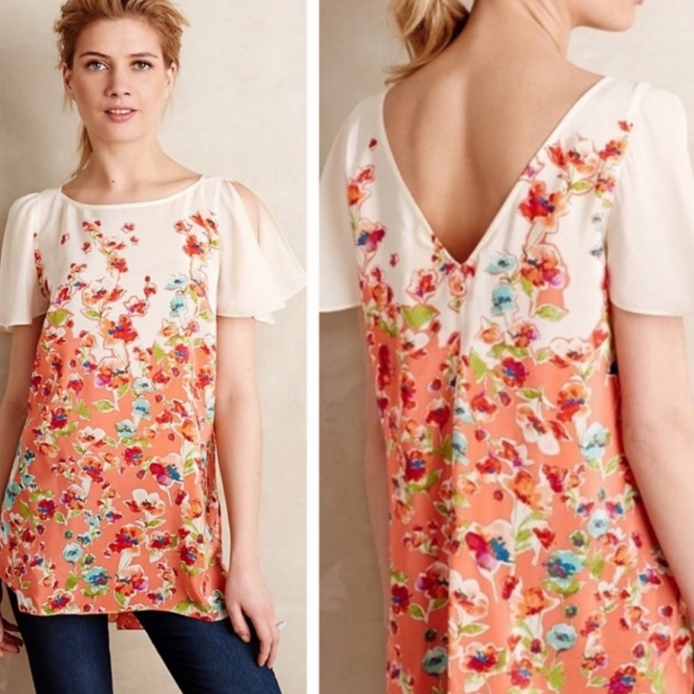 Anthropologie Maeve NWT floral silk blouse
